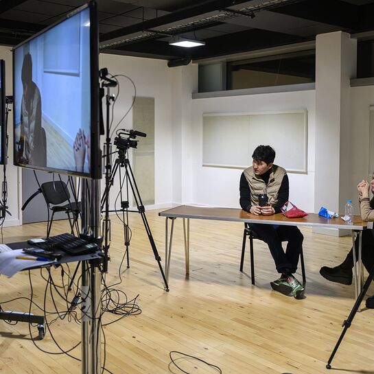 Audition coaching session in the studio